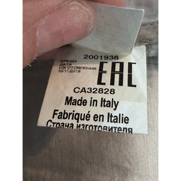 Tonet Men's White Mid Rise Side Stripe Straight Leg Pants Size 44 - Picture 7 of 9